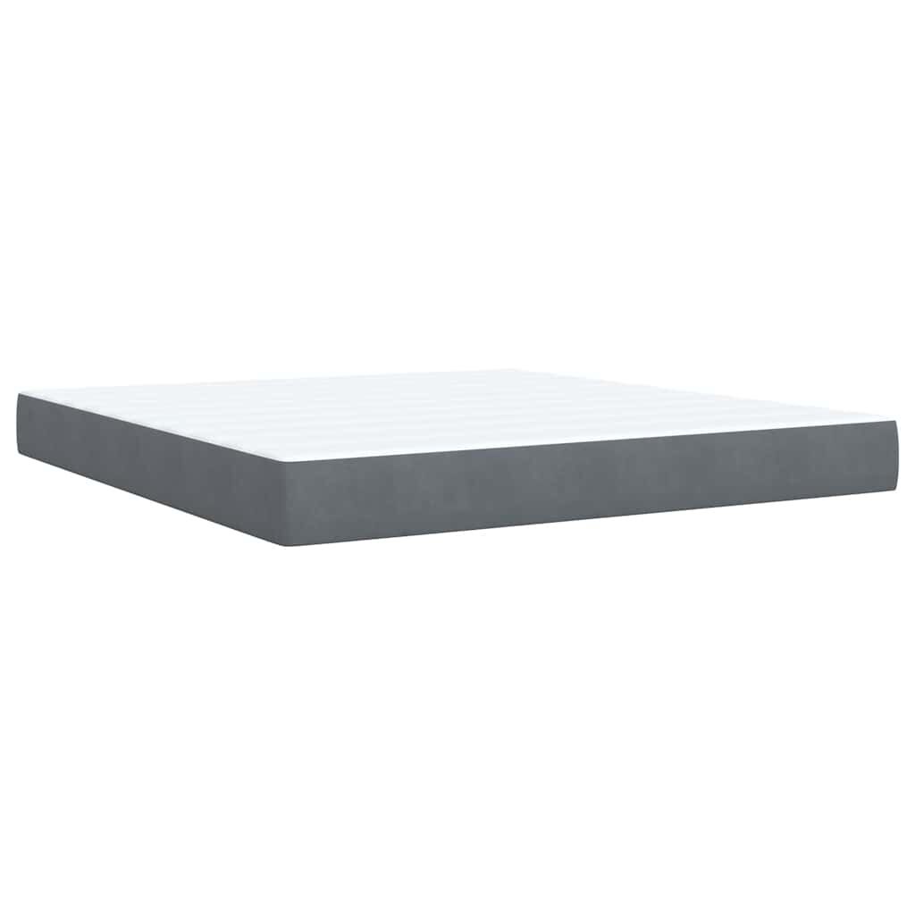 vidaXL Box Spring Bed with Mattress Dark Grey California King Velvet
