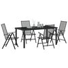 vidaXL Garden Dining Set 5 pcs Anthracite Powder-Coated Steel