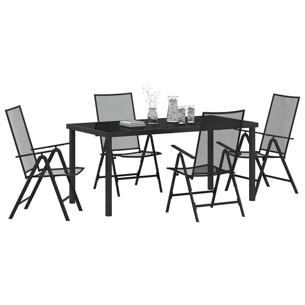 vidaXL Garden Dining Set 5 pcs Anthracite Powder-Coated Steel