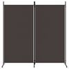 vidaXL 2-Panel Room Divider Brown 175x180 cm Fabric
