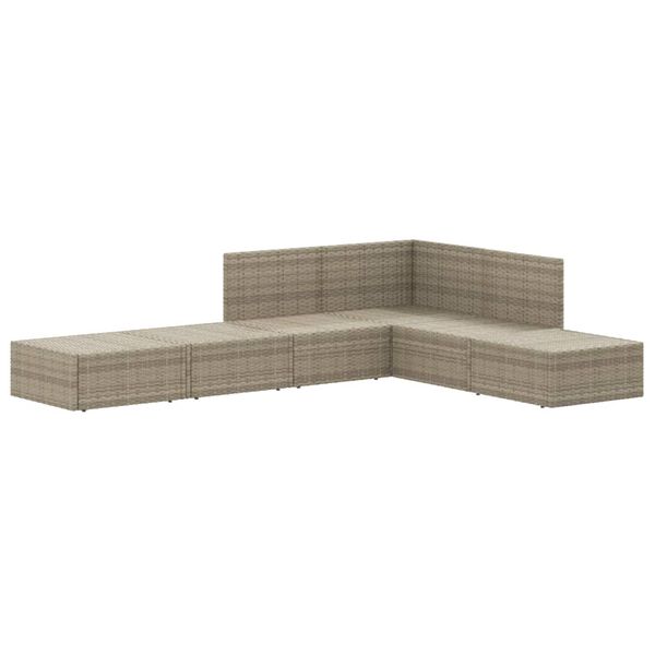 vidaXL 6 Piece Garden Lounge Set with Cushions Grey Poly Rattan