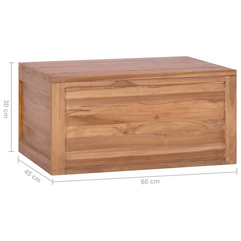 vidaXL Wall-mounted Bathroom Cabinet 60x45x30 cm Solid Teak Wood