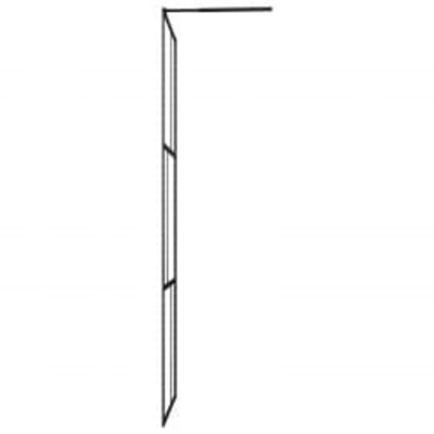 vidaXL Walk-in Shower Wall with Shelf Black 90x195 cm ESG Glass&Aluminium