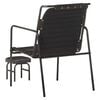 vidaXL Relaxing Armchair with a Footrest Black Real Leather