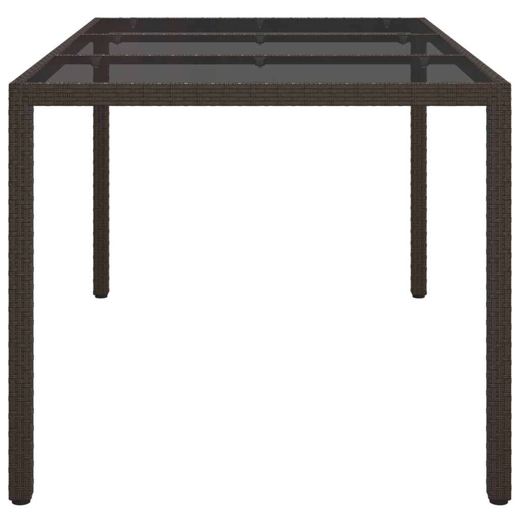 vidaXL Garden Dining Table Brown 150x90x75 cm Poly Rattan