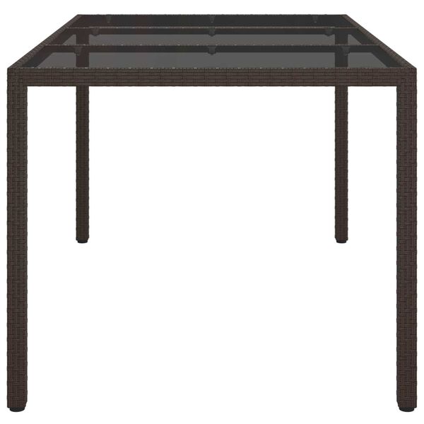 vidaXL Garden Dining Table Brown 150x90x75 cm Poly Rattan