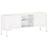 vidaXL TV Cabinet White 115x30x46 cm Solid Mango Wood