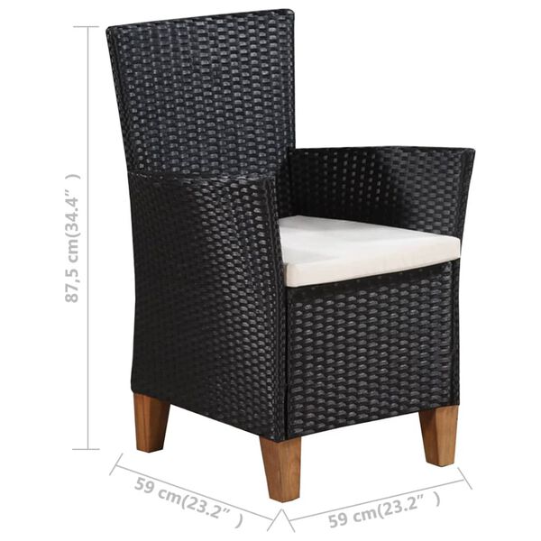 vidaXL 5 Piece Outdoor Dining Set Poly Rattan Black and Brown
