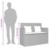 vidaXL Garden Bench with Cushions Grey Poly Rattan