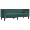 vidaXL 3 Piece Chesterfield Sofa Set with Bolsters Dark Green Velvet