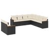 vidaXL 9 Piece Garden Sofa Set with Cushions Black Poly Rattan