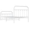 vidaXL Metal Bed Frame without Mattress with Footboard White 100x200cm