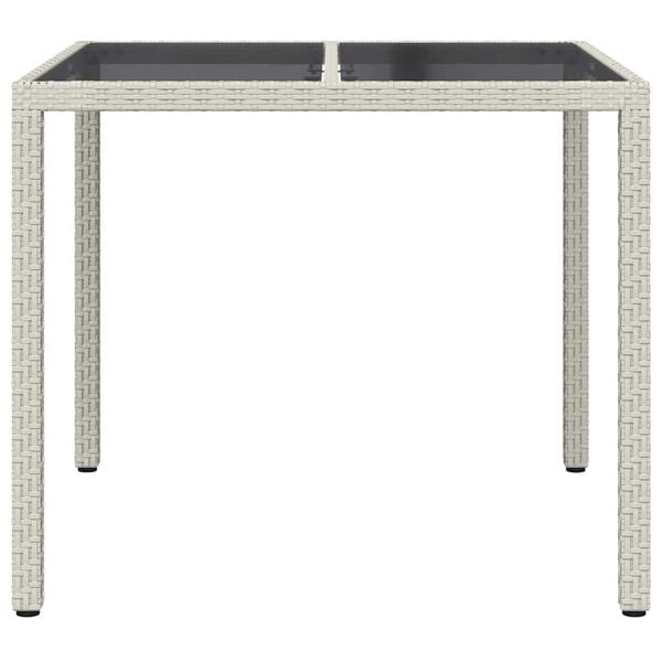 vidaXL Garden Dining Table White 90 x 90 x 75 cm Poly rattan