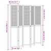 vidaXL Room Divider 5 Panels White Solid Wood Paulownia