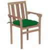 vidaXL Garden Chairs 2 pcs with Green Cushions Solid Teak Wood