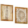 vidaXL Hand-Carved Wall Panels 2 pcs Solid Mango Wood 40x40x1.5 cm