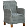 vidaXL Garden Chairs with Cushions 2 pcs Poly Rattan Light Grey