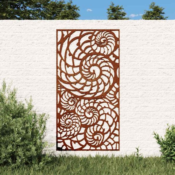 vidaXL Garden Wall Decoration 105x55 cm Corten Steel Shell Design
