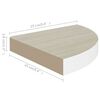 vidaXL Wall Corner Shelf Oak and White 25x25x3.8 cm MDF