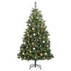 vidaXL Artificial Hinged Christmas Tree 300 LEDs & Ball Set 210 cm