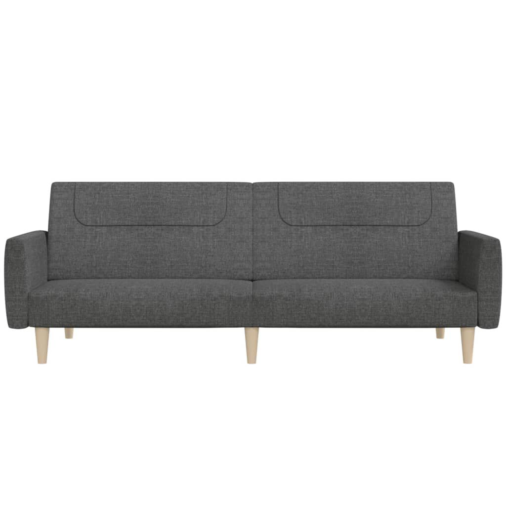 vidaXL 2-Seater Sofa Bed Dark Grey Fabric