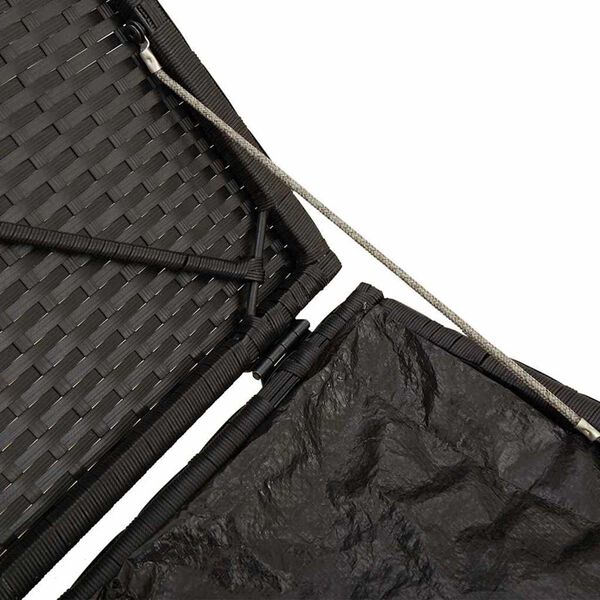 vidaXL Cushion Box with Storage Black 50 x 50 x 50 cm Poly Rattan