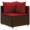 vidaXL 9 Piece Garden Sofa Set with Cushions Brown Poly Rattan
