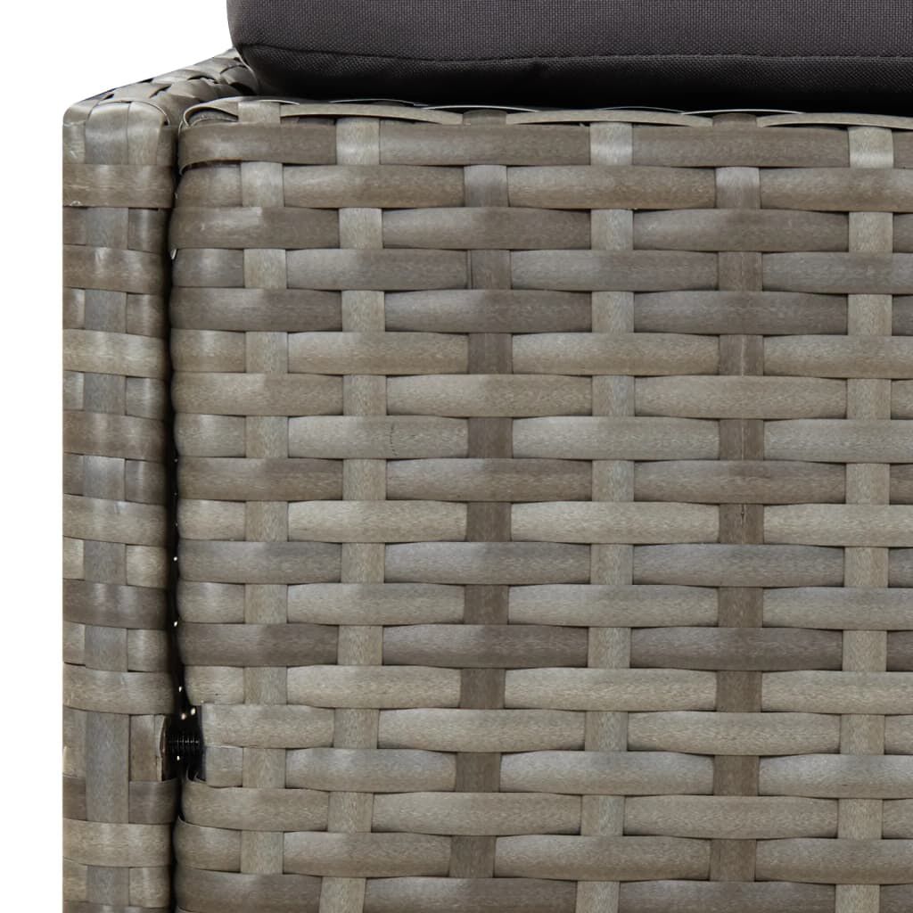 vidaXL Garden Bed Grey 110x200 cm Poly Rattan