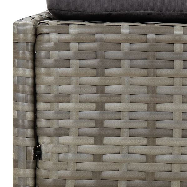 vidaXL Garden Bed Grey 110x200 cm Poly Rattan