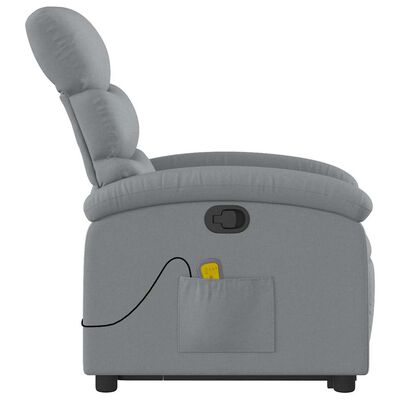 vidaXL Stand up Massage Recliner Chair Light Grey Fabric