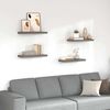vidaXL Floating Wall Shelves 4 pcs High Gloss Grey 60x23.5x3.8 cm MDF
