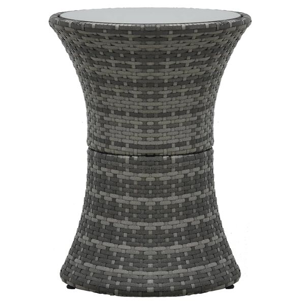vidaXL 3 Piece Bistro Set with Cushions Poly Rattan Grey