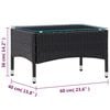 vidaXL 5 Piece Garden Lounge Set With Cushions Poly Rattan Black