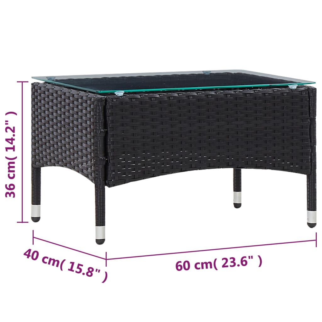 vidaXL 5 Piece Garden Lounge Set With Cushions Poly Rattan Black