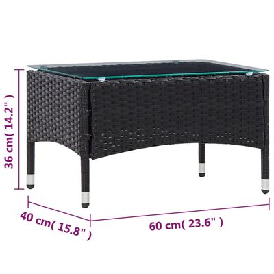 vidaXL 5 Piece Garden Lounge Set With Cushions Poly Rattan Black