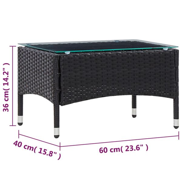 vidaXL 5 Piece Garden Lounge Set With Cushions Poly Rattan Black