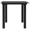 vidaXL Garden Dining Table Black 80x80x74 cm Steel and Glass