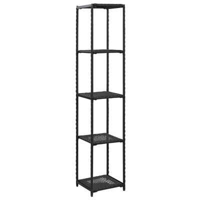 vidaXL Storage Shelf Black 30x30x150 cm Poly Rattan
