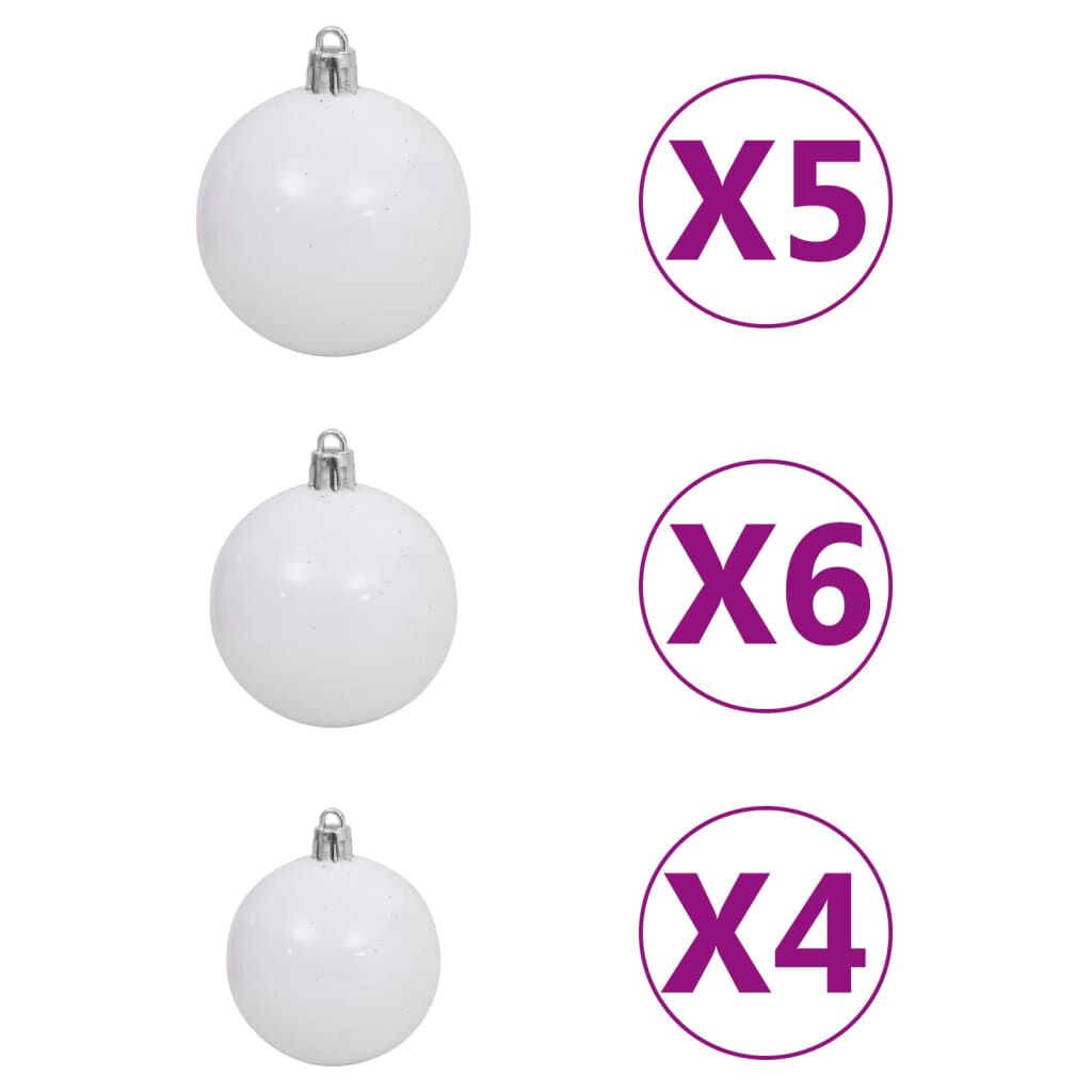 vidaXL Artificial Pre-lit Christmas Tree with Ball Set&Pine Cones 150 cm