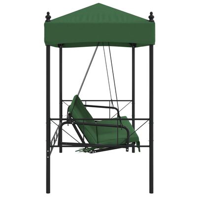 vidaXL Garden Swing Bench with Canopy Green Steel