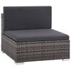vidaXL 12 Piece Garden Lounge Set with Cushions Poly Rattan Grey