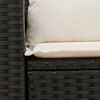 vidaXL Garden Sofa with Cushions 2-Seater Black Poly Rattan