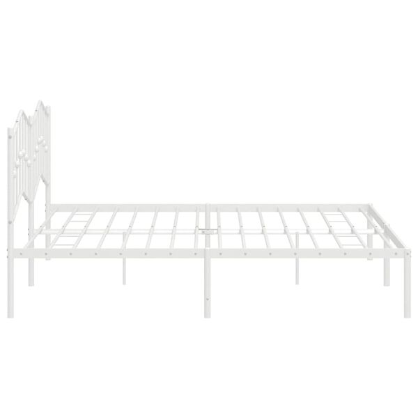vidaXL Metal Bed Frame without Mattress with Headboard White 193x203cm