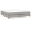 vidaXL Box Spring Bed Frame Light Grey King Fabric (US Only)