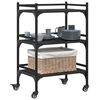 vidaXL Kitchen Trolley Black 50x35x75.5 cm Engineered Wood