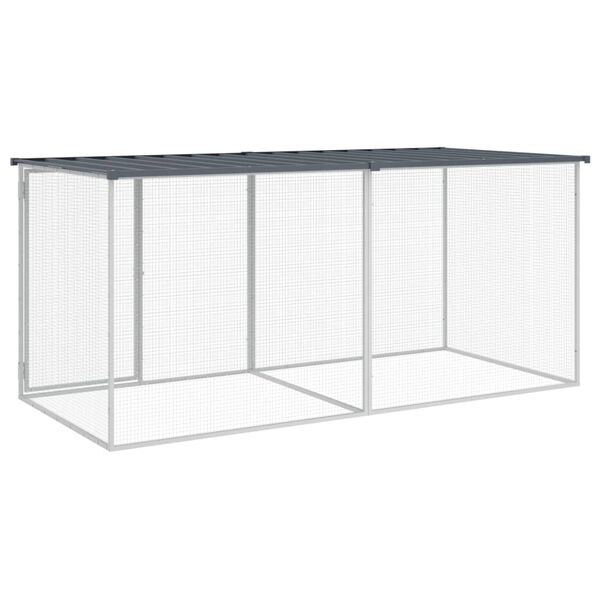 vidaXL Chicken Cage with Roof Anthracite 203x98x90 cm Galvanised Steel
