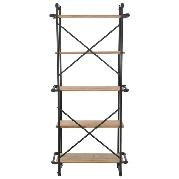 vidaXL Bookcase Solid Firwood and Steel 80x42x180 cm