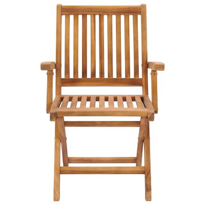 vidaXL Garden Chairs 2 pcs with Black Cushions Solid Teak Wood