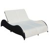 vidaXL Double Sun Lounger with Cushion Poly Rattan Black