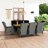 vidaXL 9 Piece Outdoor Dining Set with Cushions Poly Rattan Light Grey